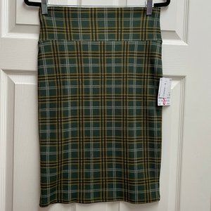 Green Tan Plaid Pattern LuLaRoe Cassie Skirt NWT
